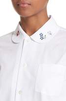 Thumbnail for your product : Comme des Garcons Floral Embroidered Peter Pan Blouse