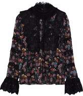 Thumbnail for your product : Anna Sui Printed Silk-Blend Chiffon Top