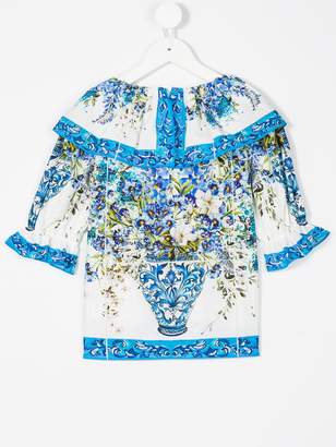 Dolce & Gabbana Kids floral embroidered blouse