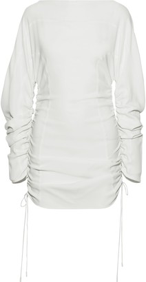 Thierry Mugler Ruched Stretch-cady Top