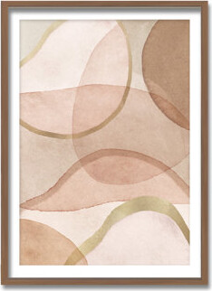Ready2hangart "Blush And Brown Abstract" Framed Print Wall Art By Kathrin Pienaar