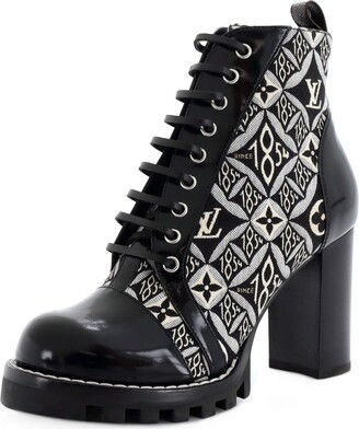 Louis Vuitton Black Leather Chain Outlaw Boots Size 38 at 1stDibs