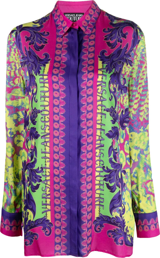 Versace Jeans Couture Graphic-Print Long-Sleeve Shirt