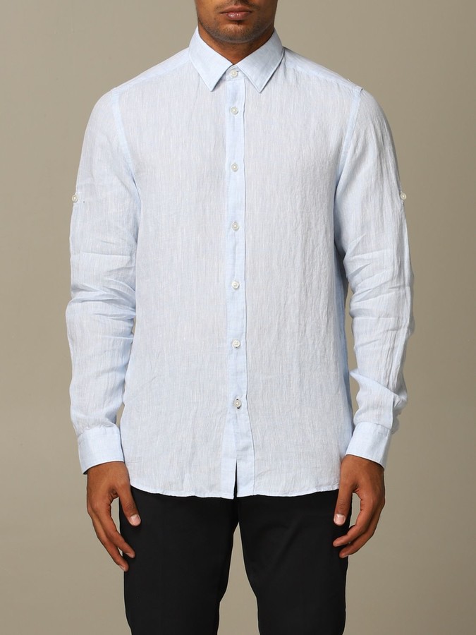 HUGO BOSS Linen Shirt With Italian Collar - ShopStyle