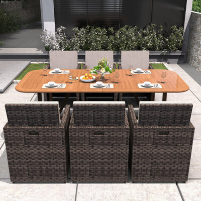 Hokku Designs 6-Person Patio Dining Set With 86.3\