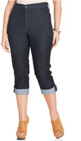 Thumbnail for your product : NYDJ Plus Size Lyris Cuffed Cropped Jeans, Dark Enzyme Wash