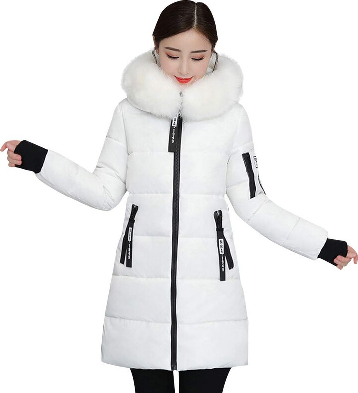 White Jacket With Fur Hood The, Womens White Winter Coat With Fur Hood
