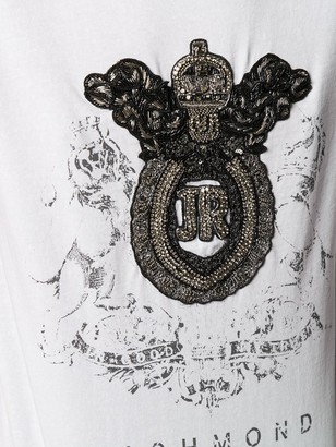 John Richmond crest logo embroidered T-shirt