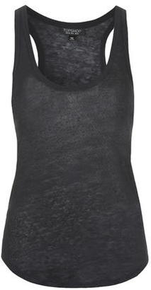 Topshop Womens Linen Vest - Black