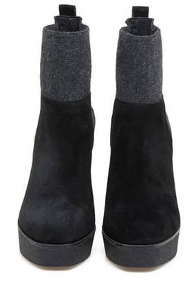 Vic Matié High Heel Booties In Suede With Elastic And Plateau