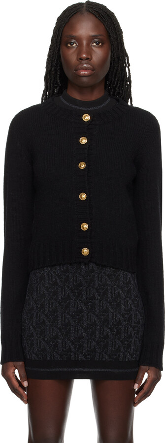 Palm Angels Black Curved Cardigan