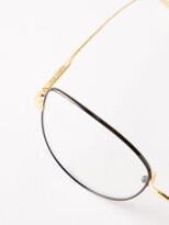 Thumbnail for your product : Linda Farrow Eloise Oversized Cat-eye Titanium Glasses - Gold Black
