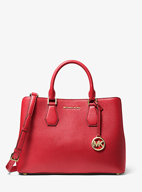 red and black michael kors purse