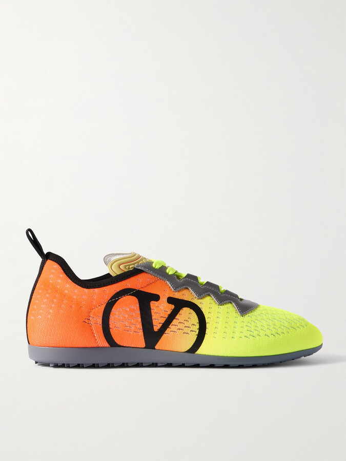 Valentino Garavani Chromathon Leather-Trimmed Logo-Appliquéd Mesh Sneakers