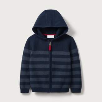 The White Company Half Stripe Knitted Hoodie (1-6yrs), Navy, 2-3yrs