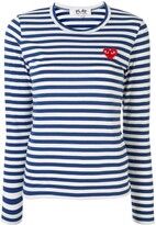 Thumbnail for your product : Comme des Garçons PLAY striped logo-patch T-shirt