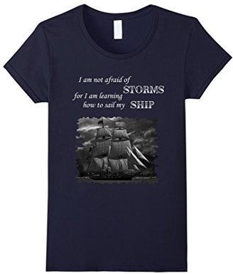 Kids Unafraid to Sail My Ship Inspirational Quote Sailing T-Shirt 4