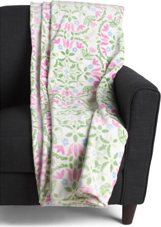 TJMAXX Tulip Medallion Bunnies Throw, Polyester