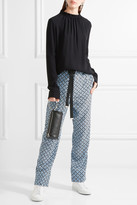 Thumbnail for your product : Marni Printed Silk Crepe De Chine Wide-leg Pants - Blue