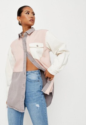 colour block denim shirt