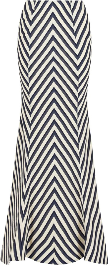 Rosie Assoulin Herringbone-Patterned Fishtail Skirt