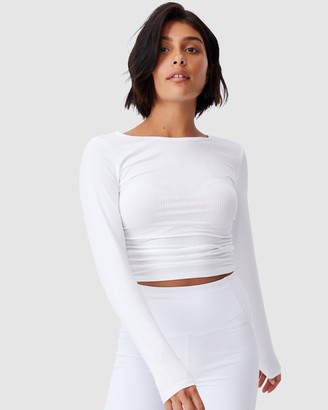 white long sleeve active top