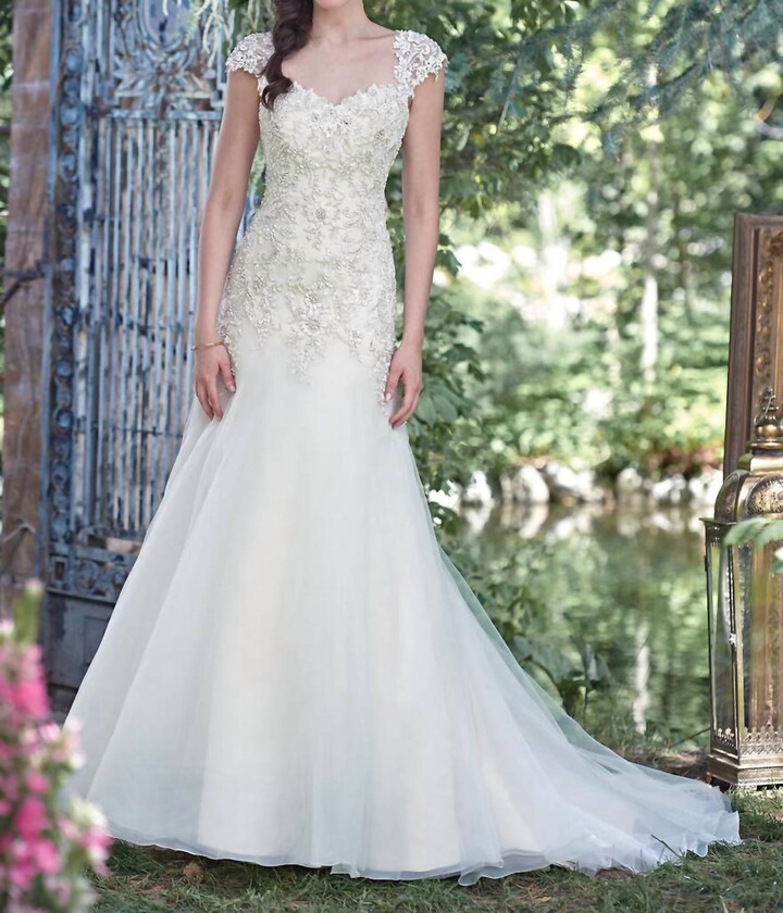 Maggie Sottero Ladonna Wedding Dress In Ivory/light Gold