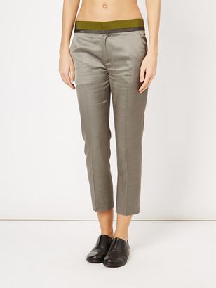 Haider Ackermann contrasting waistband cropped trousers