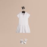Thumbnail for your product : Burberry Check Placket Cotton Blend T-shirt Dress
