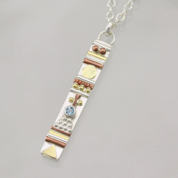 Etsy Totem Necklace With Stone(Blue Topaz | 18\