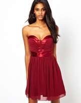 Thumbnail for your product : Elise Ryan Bandeau Skater Dress with Plunge Neck