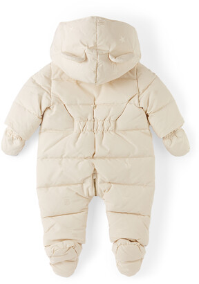 Burberry Baby Off-White Down Star Monogram Puffer Snowsuit