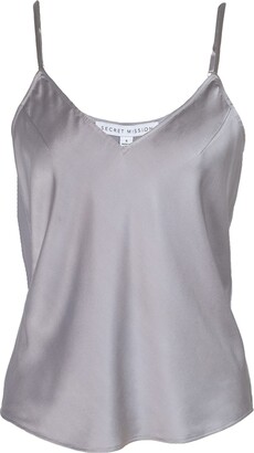 silver satin cami top