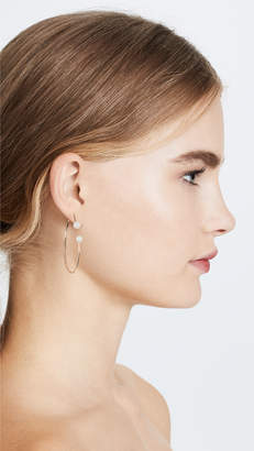 Paige Novick 18k Gold Hoop Earrings with Freshwater Cultured Pearls