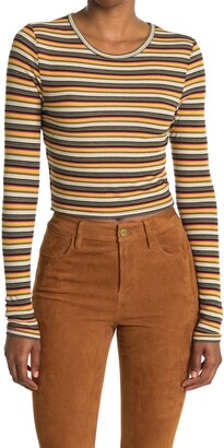 yellow black striped long sleeve shirt