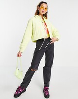 Thumbnail for your product : Collusion cropped coach jacket in yellow