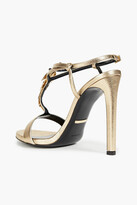 Thumbnail for your product : Roberto Cavalli Embellished Metallic Textured-leather Sandals