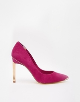 Thumbnail for your product : Ted Baker Elvena Dark Pink Suede Heeled Shoes