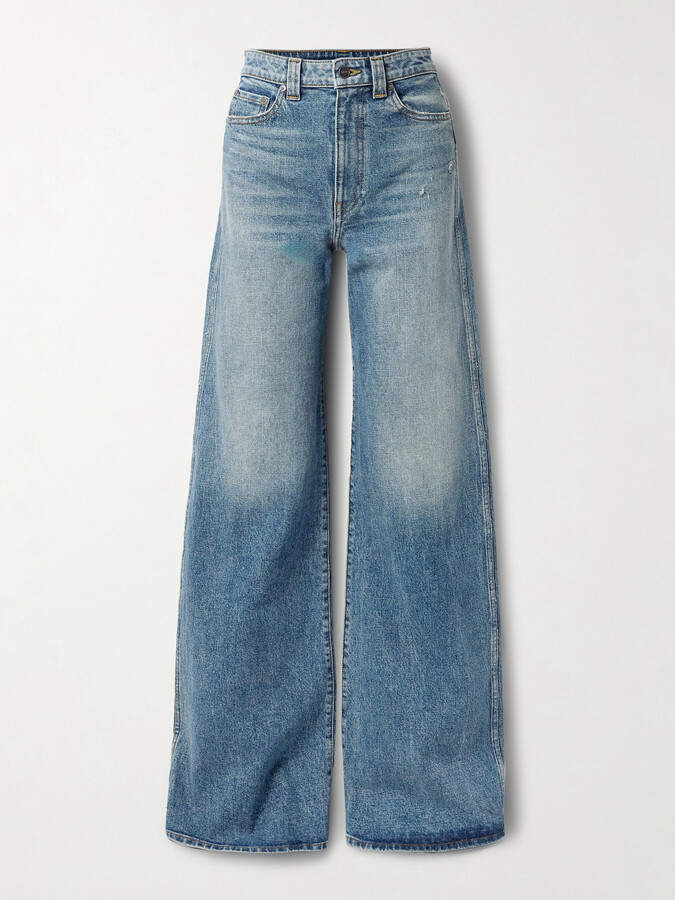 KHAITE Dane High-rise Wide-leg Jeans - Blue