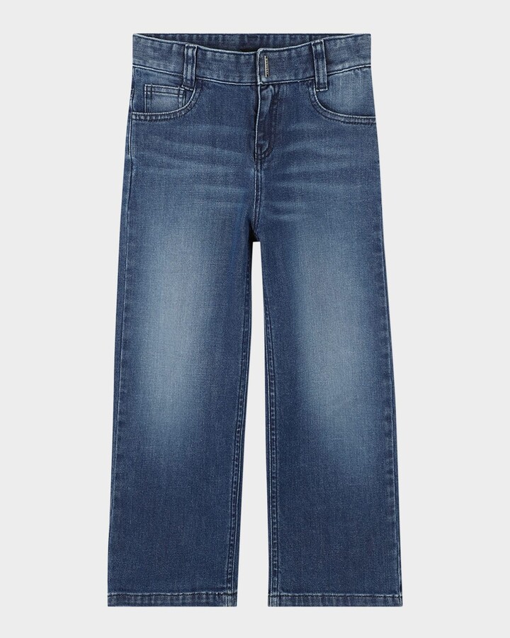 Givenchy Boy's Logo Embroidered Denim Trousers, Size 8-14