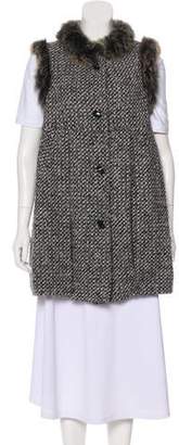 Fendi Fur-Trimmed Wool Vest
