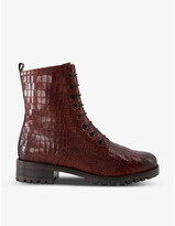 Thumbnail for your product : Dune Prestone reptile-effect leather ankle boots