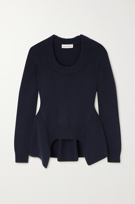 Alexander McQueen Asymmetric Ribbed Cashmere Sweater