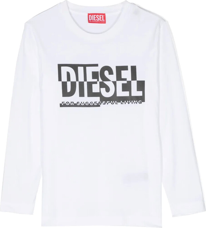 Diesel Kids logo-print long-sleeve T-shirt