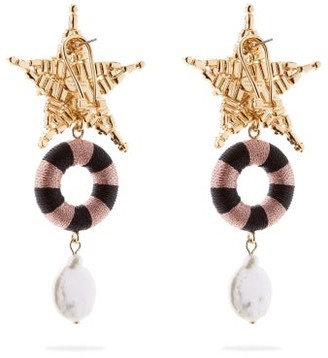 MaryJane Claverol Romina Crystal-embellished Star Drop Earrings - Pink Multi