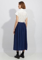 Thumbnail for your product : Blue Blue Japan Wavy Rayon Side Slit Gathered Skirt