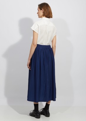 Blue Blue Japan Wavy Rayon Side Slit Gathered Skirt