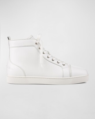 Christian Louboutin Men's Lou Spikes 2 Patent Leather High-Top Sneakers
