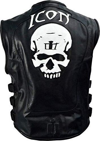 PrimoJacket Mens Skull Regulator Icon Motorcycle Vest | Black Tactical ...