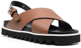 Thumbnail for your product : P.A.R.O.S.H. Crossover-Strap Leather Sandals